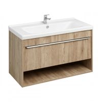 Тумба-умывальник ХОУП 100, 1 ящ., подвесная, орех (под раковину МИРАНДА 100) арт-1A287401HP6C0 — фото 1, Тумбы под раковину