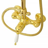 OXFORD Душевой настенный гарнитур (см-ль д/душа/колонна ARCO/верхний душ/шланг/ручной душ),золото 30950 — фото 2, Душевые гарнитуры