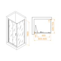 Душевой уголок RGW PA-142B (PA-21B+Z-050-5B) 800x700 060814287-14 — фото 6, Душевые уголки