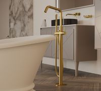 Смеситель для ванны Allen Brau Priority 5.31008-GB (с внутренней частью) золото — фото 1, Смеситель для ванны