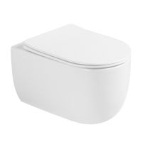 Унитаз ABBER Bequem подвесной белый матовый, безободковый, смыв торнадо арт-AC1104TMW — фото 1, Подвесные унитазы