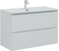 Тумба под раковину Aquanet Джейн (Flat) 100 белый матовый арт-00335426 — фото 1, Тумбы под раковину