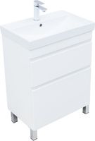 Тумба под раковину Aquanet Слим 60 напольная, белый сатин арт-00346042 — фото 7, Тумбы под раковину