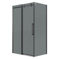 Душевое ограждение Grossman Classic 100.K33.04.150.21.10-200.K33.04.90.21.10 (150х90х195) раздвижная,черный матовый,стекло тонированное,2 места арт-120.K33.04.1590.21.10 — фото 1, Прямоугольные душевые уголки