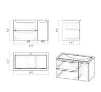 Тумба подвесная "АДЕЛЬ-90 см" с 2-я ящ. белая (ум. Aдель-90) арт-109003 — фото 3, Тумбы под раковину