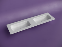 Раковина накладная мебельная CERAMICANOVA Grace прямоугольная 1610x457x137 с двумя чашами без отверстий под смеситель цвет белый арт-CN7023wx — фото 2, Раковины встраиваемые сверху