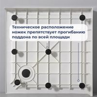 Душевой поддон квадратный RGW SMC-C-088 90x90, белый, арт-12350199-01 — фото 5, Стеклопластиковые душевые поддоны