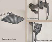 Товар: Душевая система BELZ , оружейная сталь арт-B24678-3 - фото 3 Душевая система BELZ , оружейная сталь арт-B24678-3 — фото 3, Душевые стойки