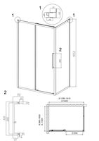 Душевое ограждение Grossman Cosmo 100.K33.02.140.42.00-200.K33.02.100.42.00 (140х100х195) раздвижная,графит сатин,стекло прозрачное,2 места арт-120.K33.02.1410.42.00 — фото 9, Прямоугольные душевые уголки