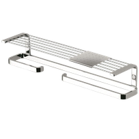 Полочка COLOMBO DESIGN TIME W4276S с бумагодержателем с полотенцедержателем с металлической полочкой цвет хром — фото 3, Полки