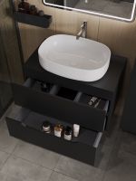 Orange Line тумба с раковиной подвесная 80 см, черный/белый арт-Li-80TubMDF+B04-600W — фото 4, Тумбы с раковиной