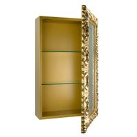 BELLA Витрина подвесная, стекл.дверь DX L58,5xh99xP25 cm, стекло матвое с декором, золото 21253 — фото 3, Шкафы для ванной