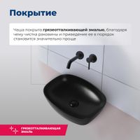 Товар: Раковина накладная Aquanet 50 черный матовый арт-FINE-1-MB - фото 3 Раковина накладная Aquanet 50 черный матовый арт-FINE-1-MB — фото 3, Раковины накладные