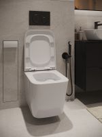 Agger Унитаз подвесной безободковый TORNADO белый с инсталляцией, микролифт, кнопка смыва черная арт-ATI11150+APB144 — фото 6, Комплекты унитаз + инсталляция