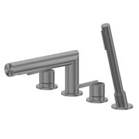 Смеситель ABBER Perfekte 316 AF8A13BGG на борт ванны с лейкой, оружейная сталь брашированная — фото 1, Смесители на борт ванны