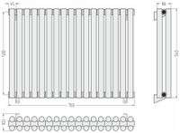 Отопительный радиатор Сунержа Эстет-11 500х765 17 секций Без покрытия арт-00-0302-5017 — фото 3, Радиаторы отопления
