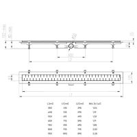 Душевой лоток AZARIO D50 Medium 750 мм, боковой слив, пластиковый, перфорированная решетка, черный арт-AZ-CH 750/50 MC — фото 6, Трапы для душа