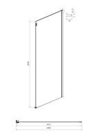 Боковая стенка Ambassador Benefit (110х200) черный,стекло прозрачное,1 место арт-110HB — фото 1, Прямоугольные душевые уголки