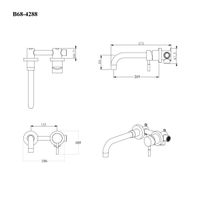 BOND Smart Смеситель настенный для раковины с внутренней частью, однорычажный черный матовый арт-B68-4288 — фото 7, Смесители для раковины