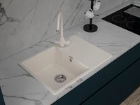 GRANFEST Мойка URBAN 668L 1-чаша+крыло 680*490мм белый арт.GF-UR- арт-668L белый — фото 2, Кухонные мойки