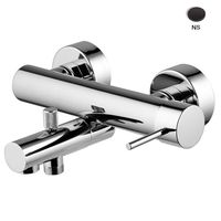 Смеситель для ванны и душа, Fima Carlo Frattini, Spillo Up, тип открывания воды-однорычажный, тип регулирования воды-керамический картридж, монтаж-настенный, отверстия для монтажа-2, вынос излива, мм-167, тип излива-неподвижный, цвет-черный матовый арт-F3034/1NS — фото 1, Смеситель для ванны