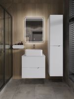 Orange Line тумба с раковиной подвесная 60 см, белый арт-Li-60TuwMDF+B02-460W — фото 3, Тумбы с раковиной