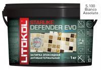 Затирка эпоксидная Litokol STARLIKE Defender EVO S.100 BIANCO ASSOLUTO 485530002 — фото 1, Затирка для плитки