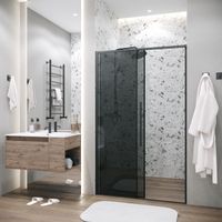 Дверь в нишу Grossman Galaxy (110х195) черный матовый,стекло тонированное,раздвижная, 1 место арт-100.K33.01.110.21.10 — фото 5, Раздвижные душевые двери