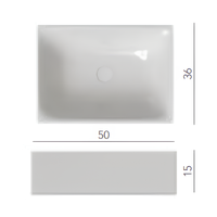 Раковина Scarabeo SKINNY накладная без перелива без отверстий цвет белый арт-5413 — фото 8, Раковины накладные