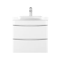 M80-FHX0652-WC0652 Like, база с раковиной, подвесная, 65 см, ящики, белый, глянец — фото 1, Тумбы под раковину