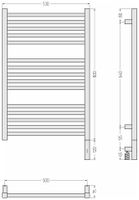 Полотенцесушитель электрический Сунержа Модус 3.1 800х500 МЭМ правый Без покрытия 00-5901-8050 — фото 3, Электрические полотенцесушители