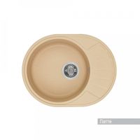 Мойка для кухни Чезана 568x437x191 мм,круглая с крылом, латте 1A711232CS260 — фото 1, Кухонные мойки