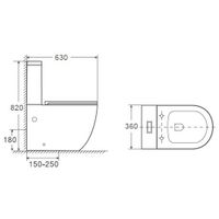 Товар: Унитаз напольный Azario Blanco безободковый, в комплекте с бачком и сиденьем микролифт, дюропласт 820*630*360 арт-AZ-T003B-R - фото 12 Унитаз напольный Azario Blanco безободковый, в комплекте с бачком и сиденьем микролифт, дюропласт 820*630*360 арт-AZ-T003B-R — фото 12, Напольные унитазы