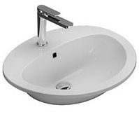 Раковина GLOBO LAVARREDO встраиваемая сверху с одним отверстием MINORI цвет белый VA017BI — фото 1, Раковины накладные