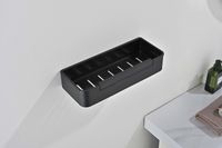 Товар: AQ4966MB полка для душа со стеклоочистителем, матовый черный - фото 3 AQ4966MB полка для душа со стеклоочистителем, матовый черный — фото 3, Полки для ванной и душа