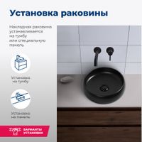 Товар: Раковина накладная Aquanet 36 черный матовый арт-ROUND-1-MB - фото 4 Раковина накладная Aquanet 36 черный матовый арт-ROUND-1-MB — фото 4, Раковины накладные