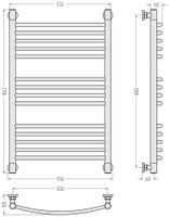 Полотенцесушитель водяной Сунержа Богема+ выгнутая 800х500 Шампань 020-0221-8050 — фото 2, Водяные полотенцесушители