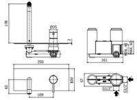 Смеситель для раковины Paffoni Light LIG105ST (с внутренней частью) сталь — фото 1, Смесители для раковины