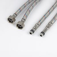 Гибкая подводка IDDIS Optima Home F1/2xM10S, F1/2xM10L, SS304, латунь, 1,0 м, комплект 2 шт арт-926CBS10ZP — фото 2, Комплектующие для смесителей