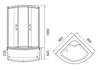 Ограждение VIVA90B N душевое Ceruttispa без поддона (90x90x195) — фото 106, Прямоугольные душевые уголки