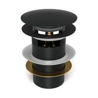 Донный клапан для раковины с переливом Maretti AC19Z12560, черный — фото 1, Донные клапаны