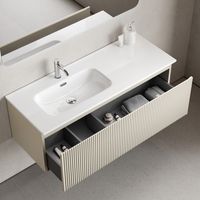 Тумба подвесная SANCOS Snob R 1.0 1195х445х406, c одним ящиком оснащенным доводчиками, Beige Soft , арт. арт-SNR1.0120LCE — фото 3, Тумбы под раковину