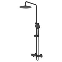 Душевая система Azario GALAXY термостатический картридж, черный матовый арт-AZ-67B47EV1(PA)-1DC1J19A-ZH3394A-HB1153PA — фото 1, Душевые стойки