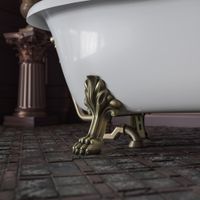 BELLA Ванна 170x80xH74 см. на лапах "LEONE" LUX, белая, слив/перелив бронза 23101 — фото 4, Ванны