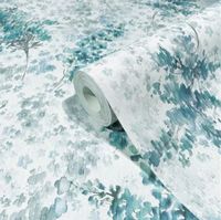 Обои Marburg Flora Винил на флизелине (0,53*10,05) Серый/Голубой/Синий, Листья/Абстракция арт-47451 — фото 2, Обои