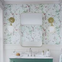 Обои Andrea Rossi Gavi Винил на флизелине (1,06*10) Зеленый/Розовый/Сиреневый, Бабочки/Цветы арт-54373-7 — фото 4, Обои