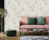 Обои Zambaiti Parati Satin Flowers IV Винил на флизелине (0,53*10,05) Бежевый/Розовый/Голубой, Цветы арт-Z66857 — фото 2, Обои для стен