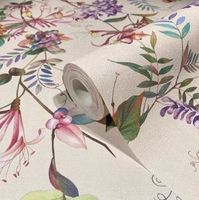 Обои Marburg Flora Винил на флизелине (0,53*10,05) Фиолетовый/Розовый/Зеленый, Листья/Цветы арт-47457 — фото 2, Обои