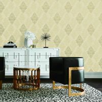 Обои Bruno Zoff Silver Фольга на флизелине (1,06*10,05) Бежевый, Дамаск арт-60110-2 — фото 2, Обои