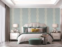 Обои Bernardo Bartalucci Carnazza Винил на флизелине (1,06*10) Бирюзовый, Вензель арт-5059-5 — фото 2, Обои